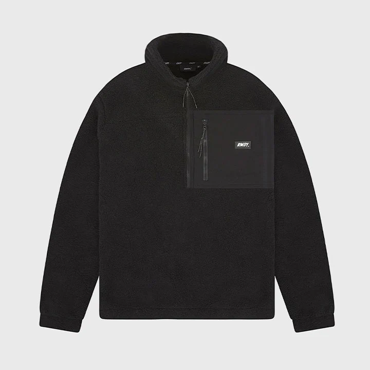 Black Tech 1/4 Zip Sherpa Jacket